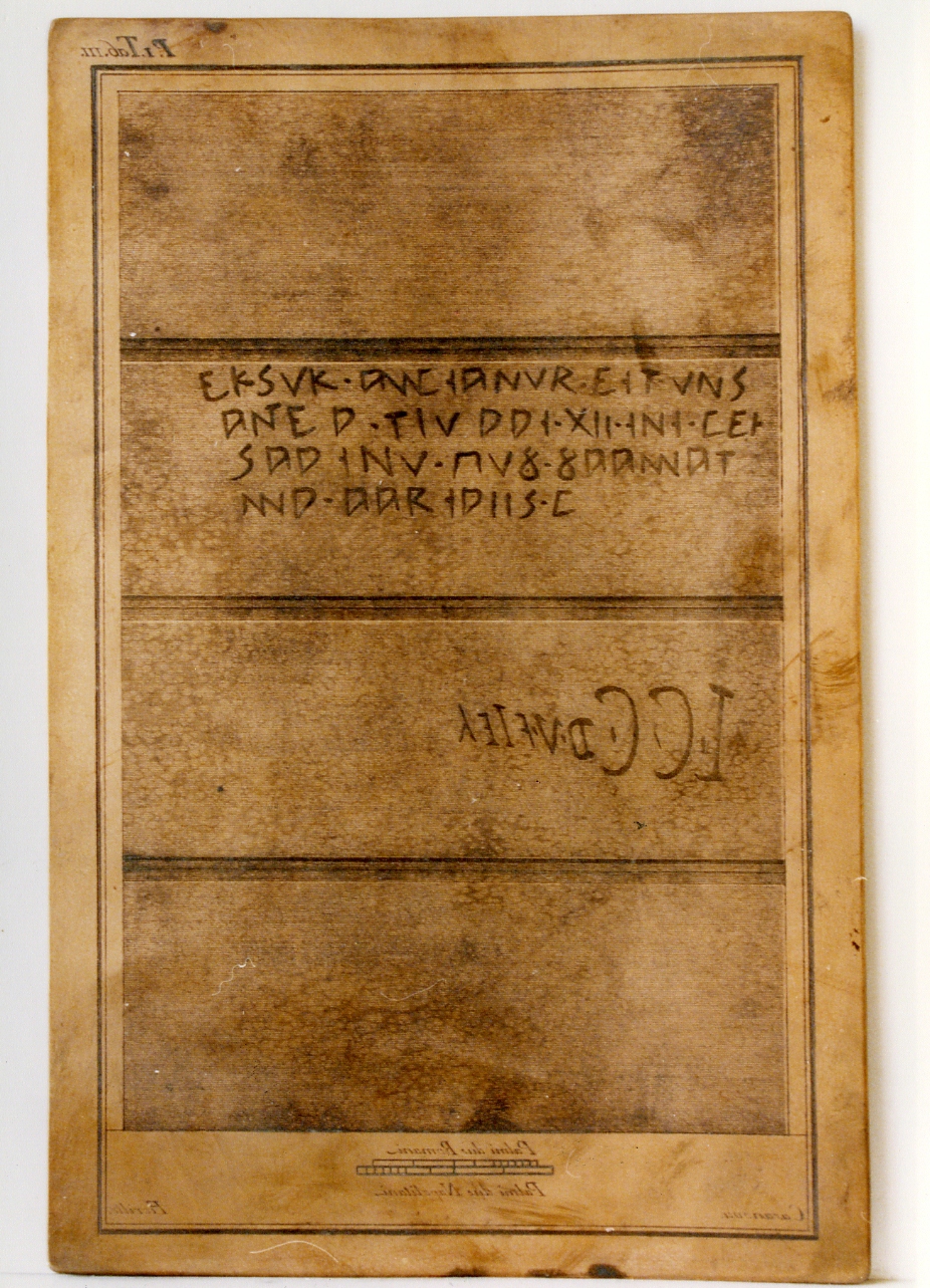 testo osco (matrice) di Fiorillo Nicola, Casanova Giovanni Battista (sec. XVIII)