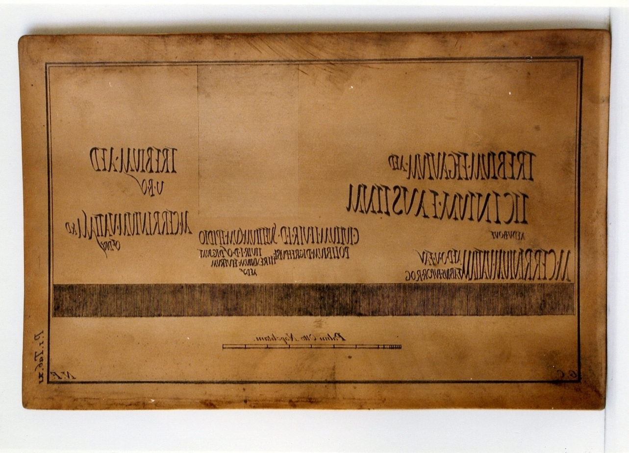 iscrizioni latine graffite (matrice) - ambito napoletano (sec. XVIII)