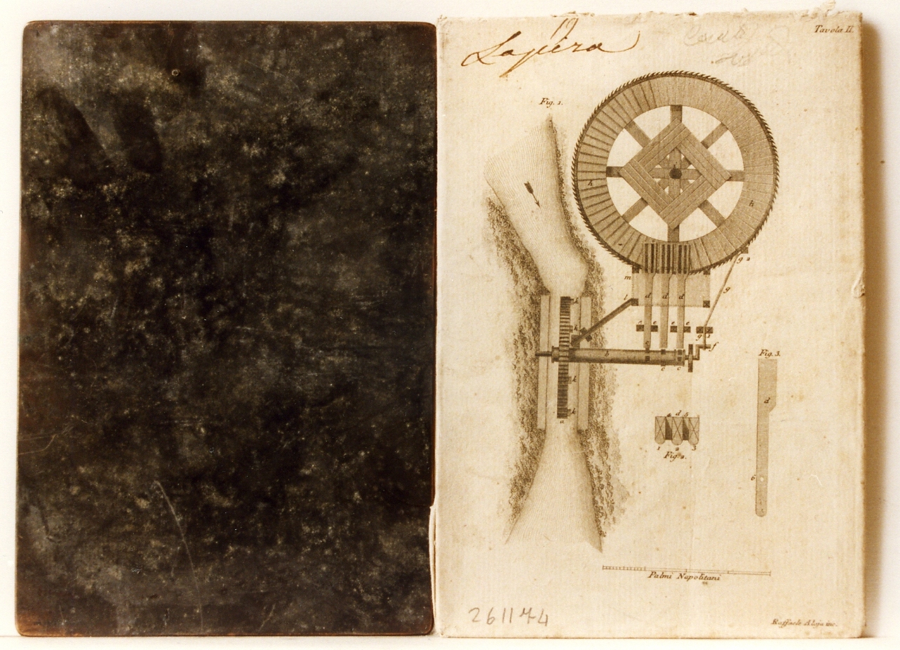 parti meccaniche: macchinario a ruota (matrice) di Aloja Raffaele (secc. XVIII/ XIX)