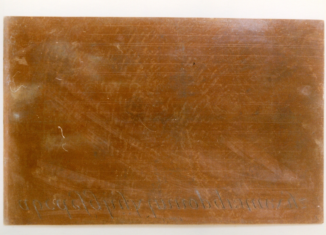 esempio di calligrafia: serie di lettere (matrice) di Giambarba Antonino (sec. XVIII)