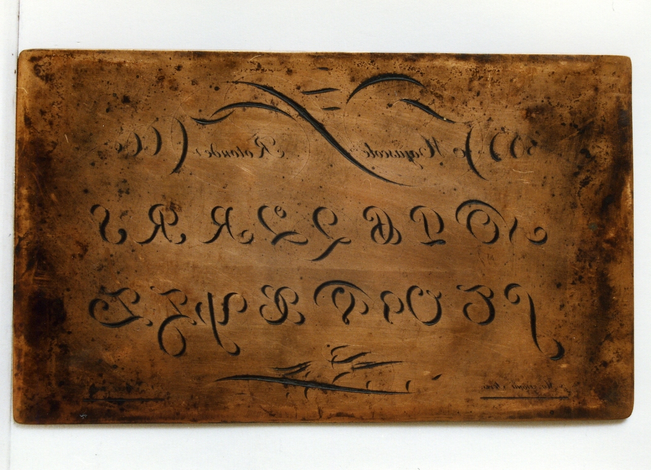 esempio di calligrafia: maiuscole rotonde (matrice) di Giambarba Antonino (sec. XVIII)