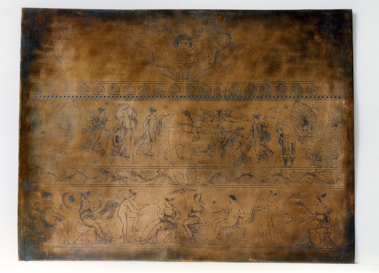 fregio di vaso con corteo di baccanti e di offerenti (matrice) di Crispino Vincenzo, Russo Andrea (sec. XIX)