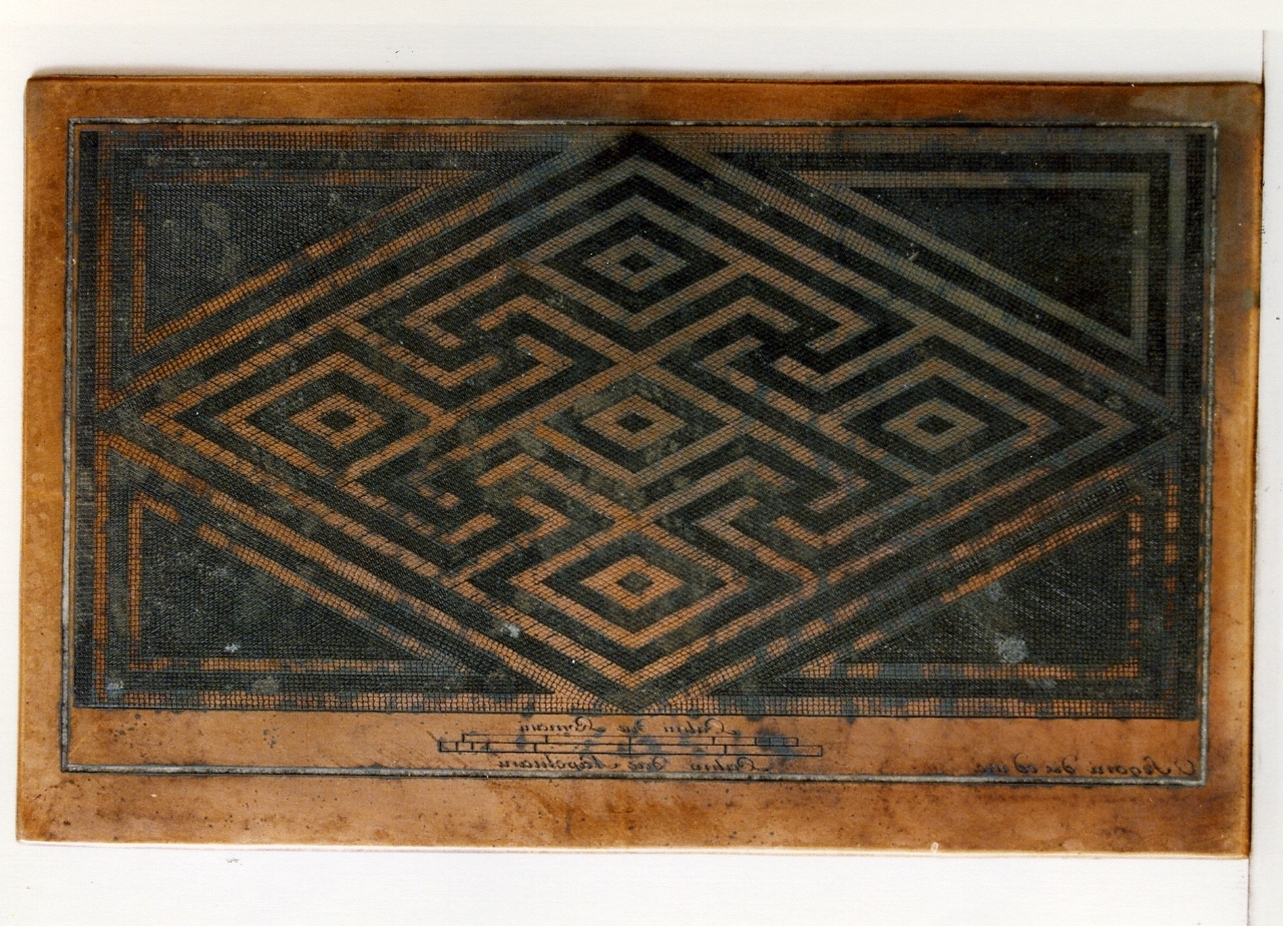 soglia con decorazione geometrica a mosaico (matrice) di Segoni Vincenzo (fine/inizio secc. XVIII/ XIX)