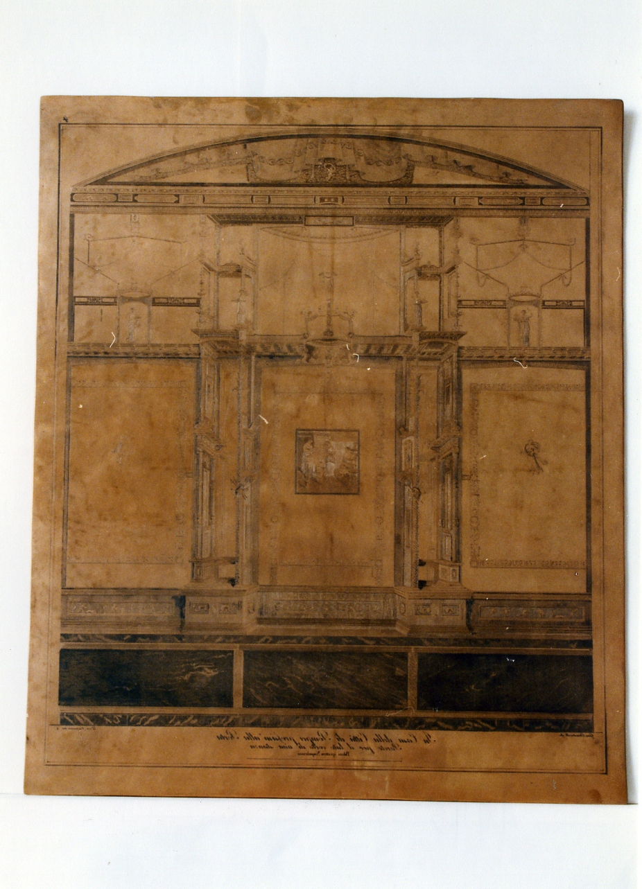 parete affrescata con scena raffigurante la toletta di Venere (matrice) di Casanova Domenico, Chiantarelli Giuseppe (fine/inizio secc. XVIII/ XIX)