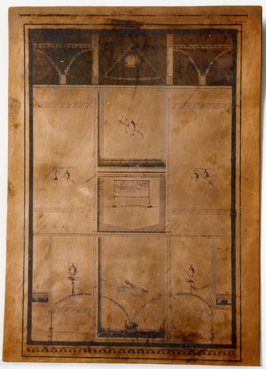parete affrescata: sala di palazzo napoletano su iscrizione (matrice) di Iacomino Marcantonio (seconda metà sec. XVIII)