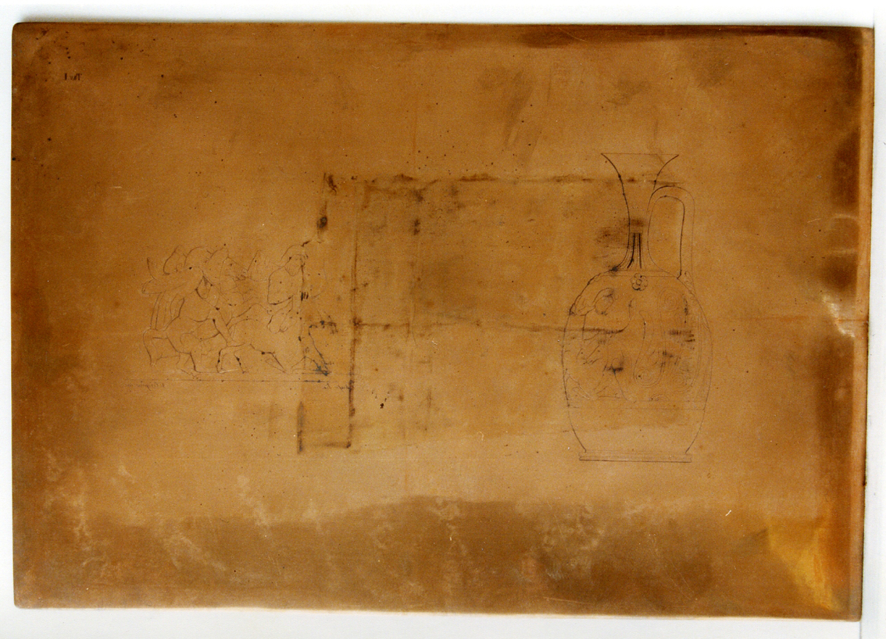 vaso greco e particolari della pittura (matrice) di Russo Andrea, Crispino Vincenzo (sec. XIX)