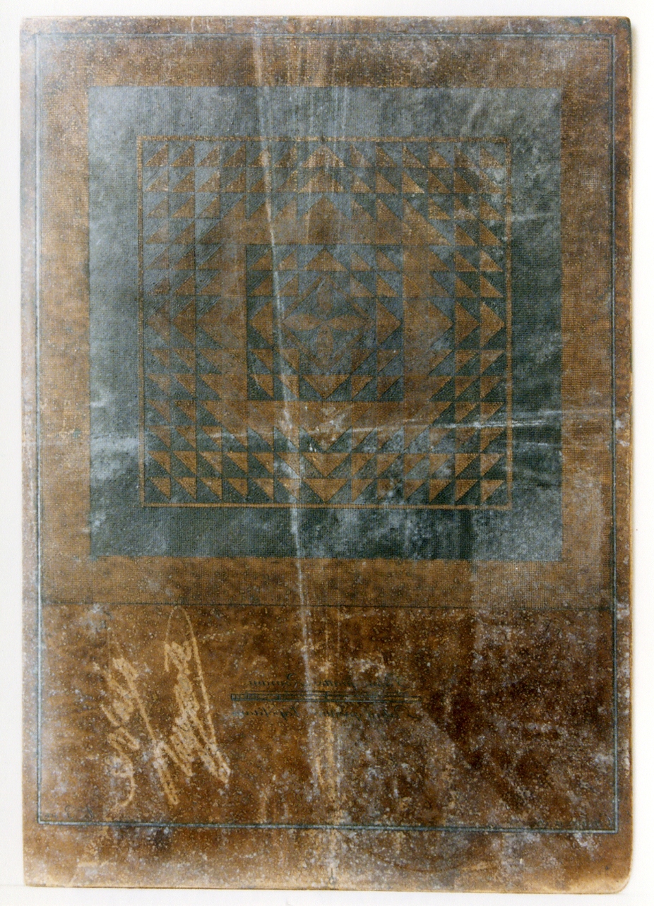 mosaico tappeto (a scacchiera) (matrice) di Casanova Giovanni Battista (secc. XVIII/ XIX)