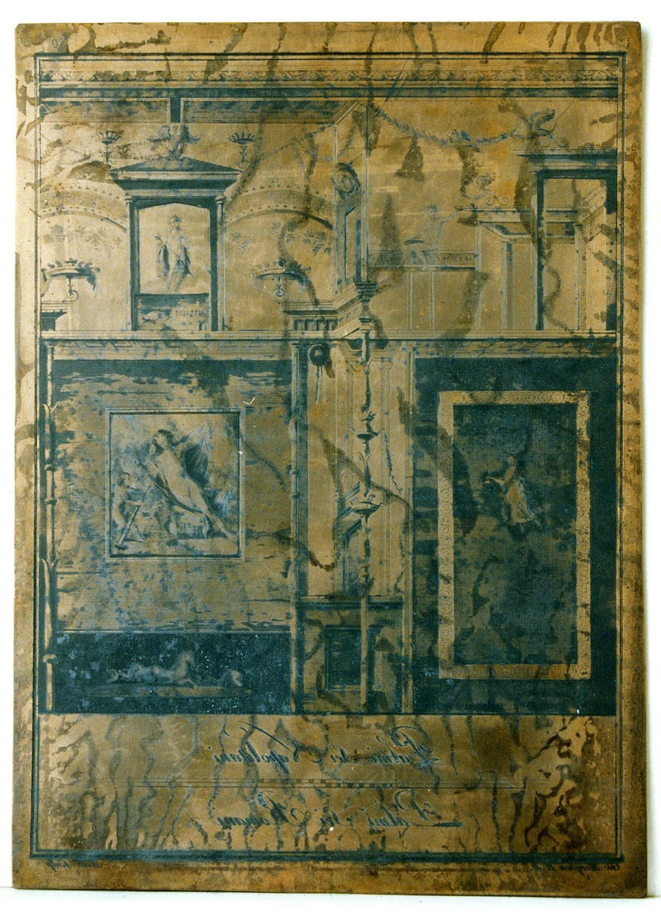 parete affrescata con finte architetture e figure (matrice) di Morghen Giovanni Elia, Nolli Carlo (sec. XVIII)