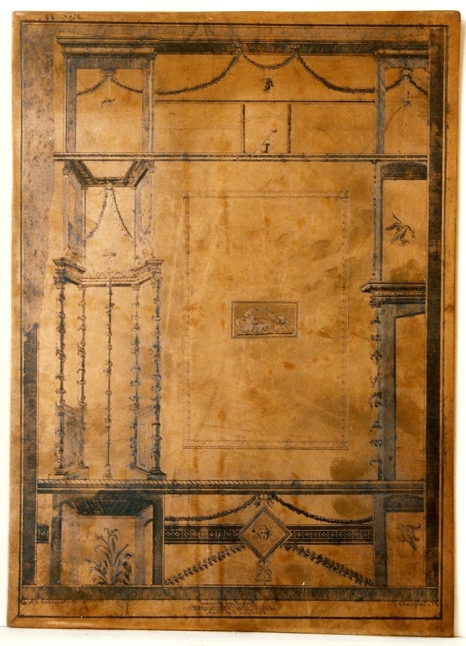 parete affrescata con finte architetture (matrice) di Campana Ferdinando, Campana Vincenzo (sec. XVIII)