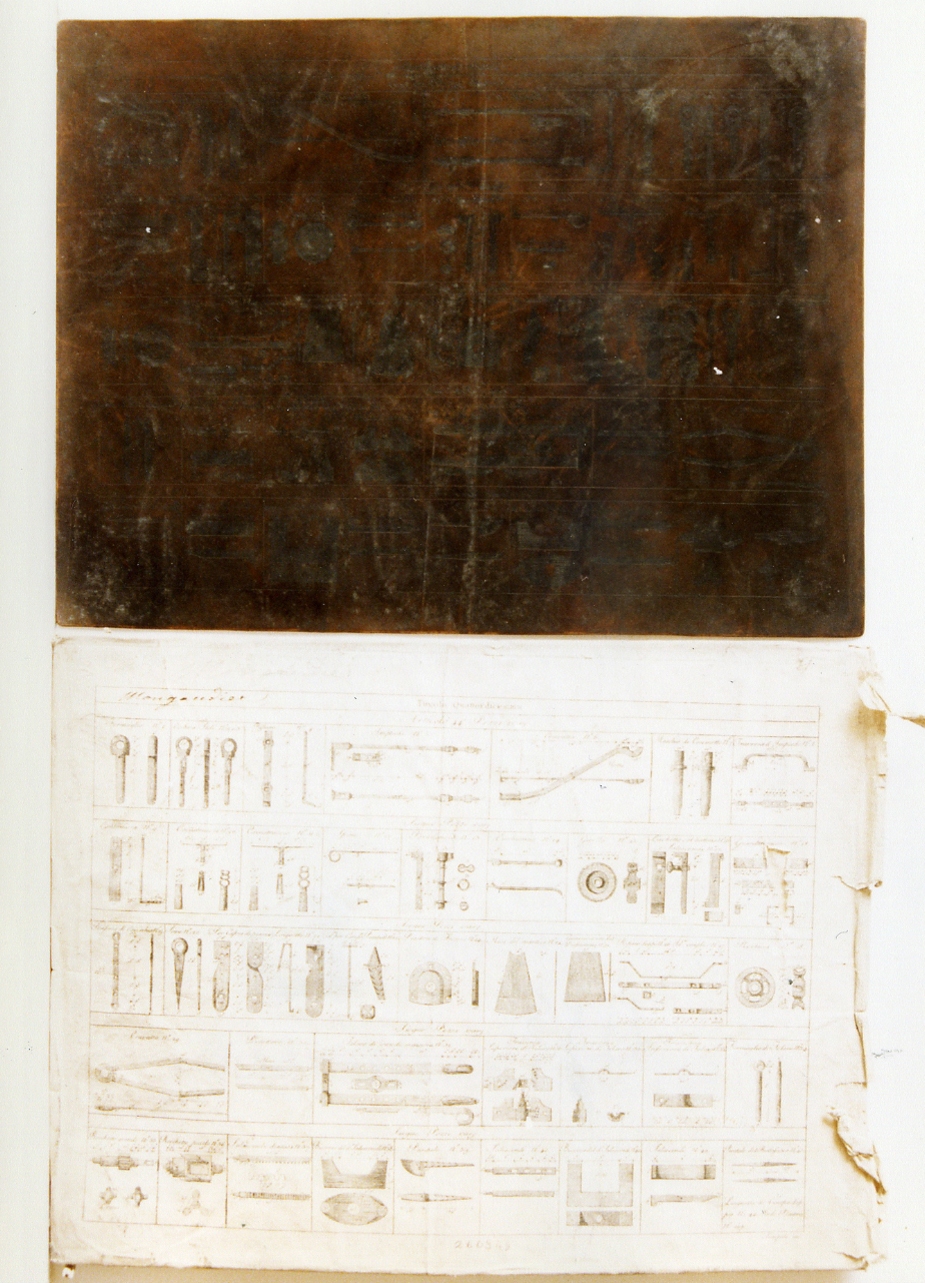 strumenti e prodotti di carpenteria (matrice) di Scarpati Vincenzo (fine/inizio secc. XVIII/ XIX)