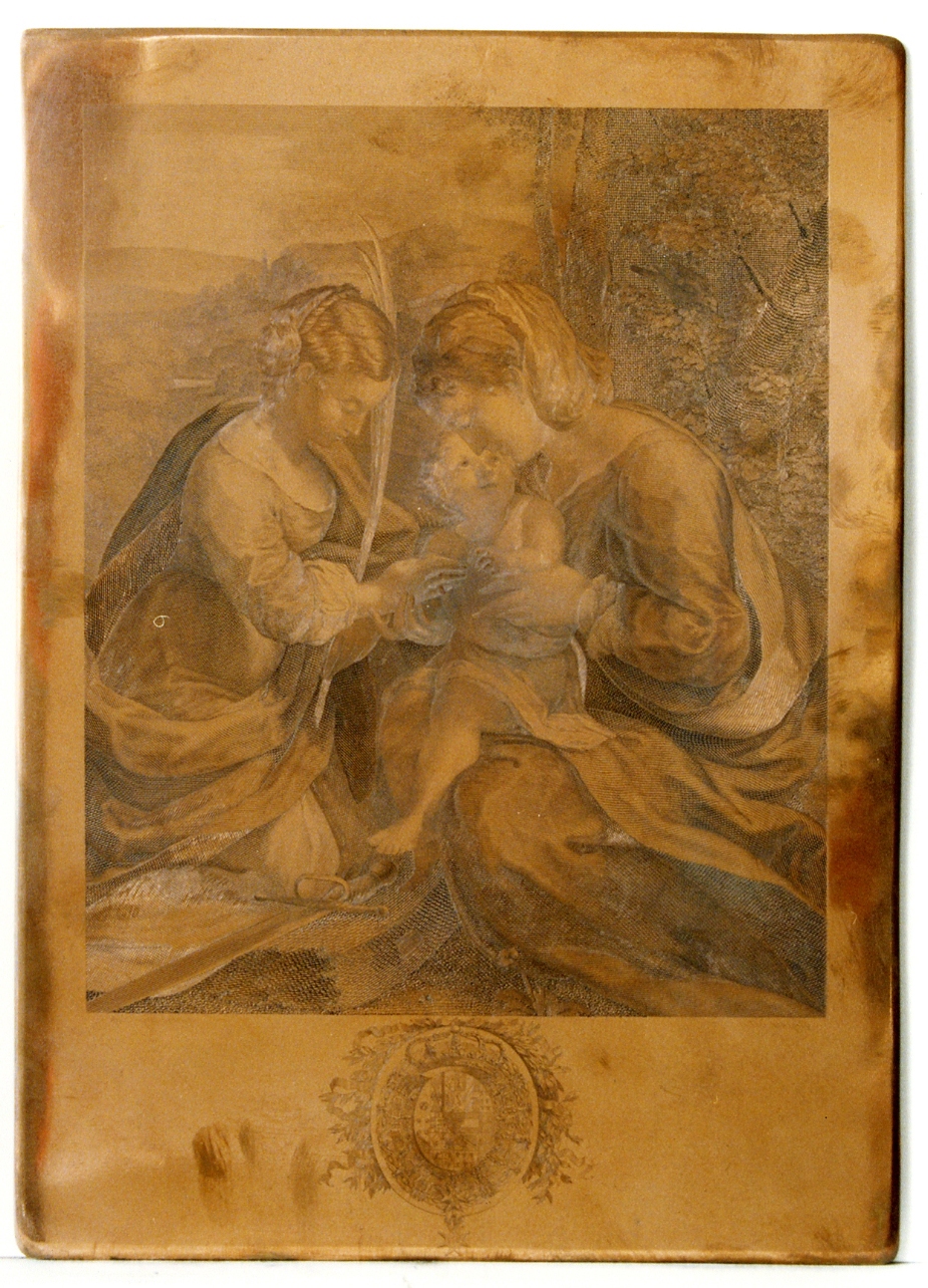 sposalizio mistico di Santa Caterina (matrice) di Morghen Guglielmo, Girgenti Paolino, Allegri Antonio detto Correggio (sec. XIX)