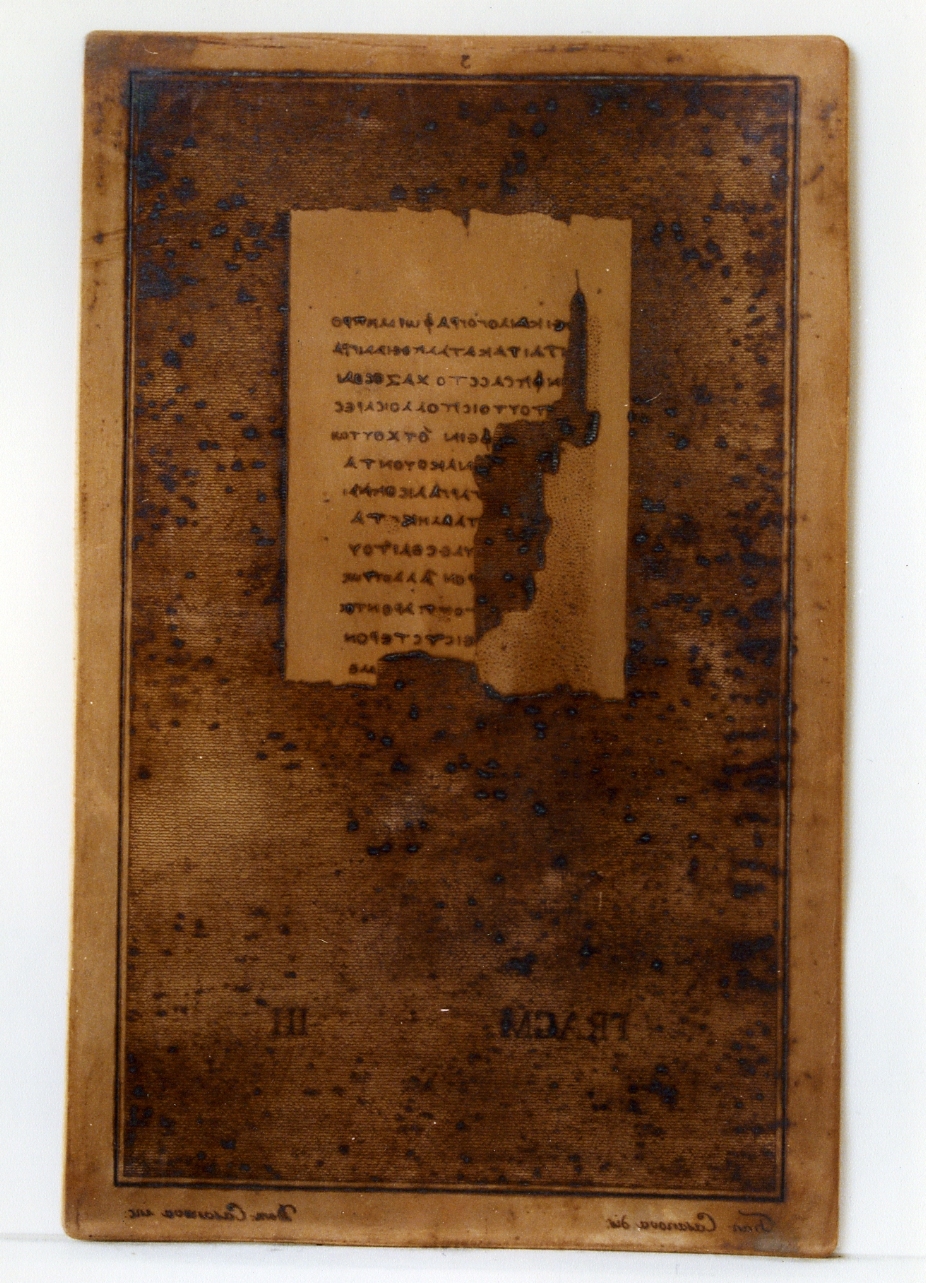 testo greco: fragm. III (matrice) di Casanova Domenico, Casanova Francesco (sec. XIX)