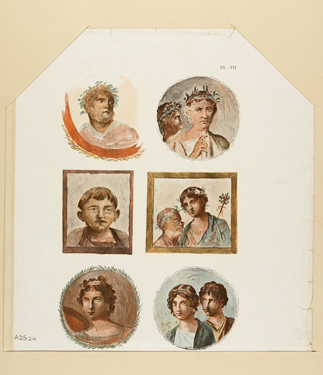 medaglioni con busti (illustrazione a colori) - ambito parigino (ultimo quarto sec. XVIII)