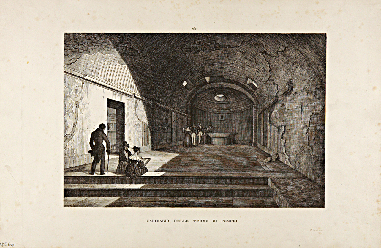 veduta di terme di Pompei (stampa) di Corsi S (sec. XIX)