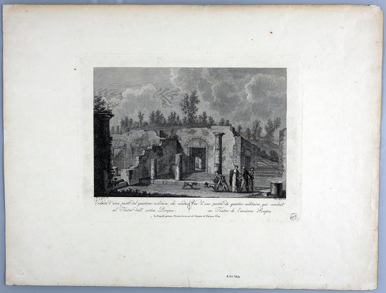 veduta di portico (stampa) di D'Anna Alessandro, Aloja Vincenzo (sec. XIX)