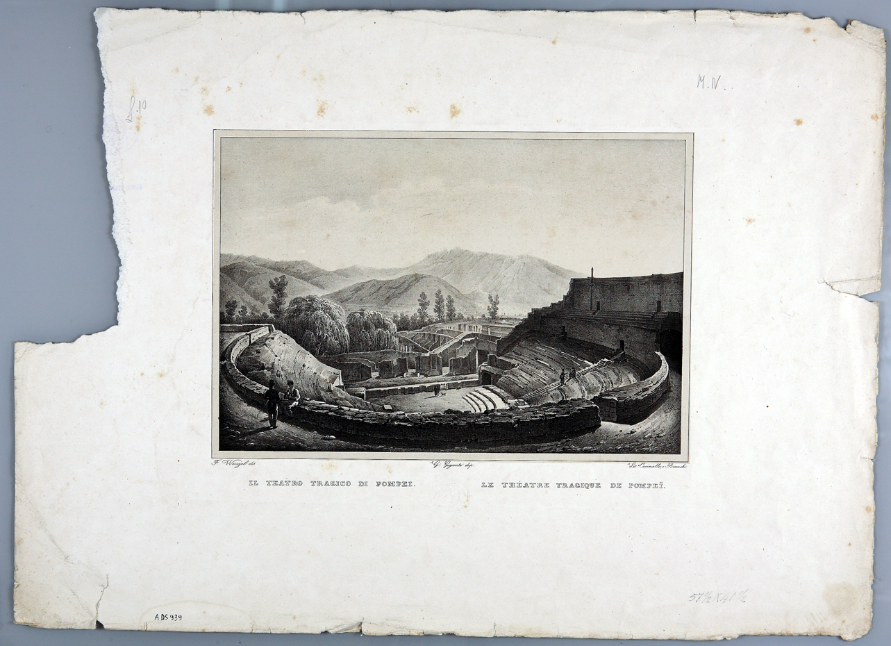 teatro di Pompei (stampa) di Wenzel Francesco, Gigante Giacinto, Cuciniello (sec. XIX)
