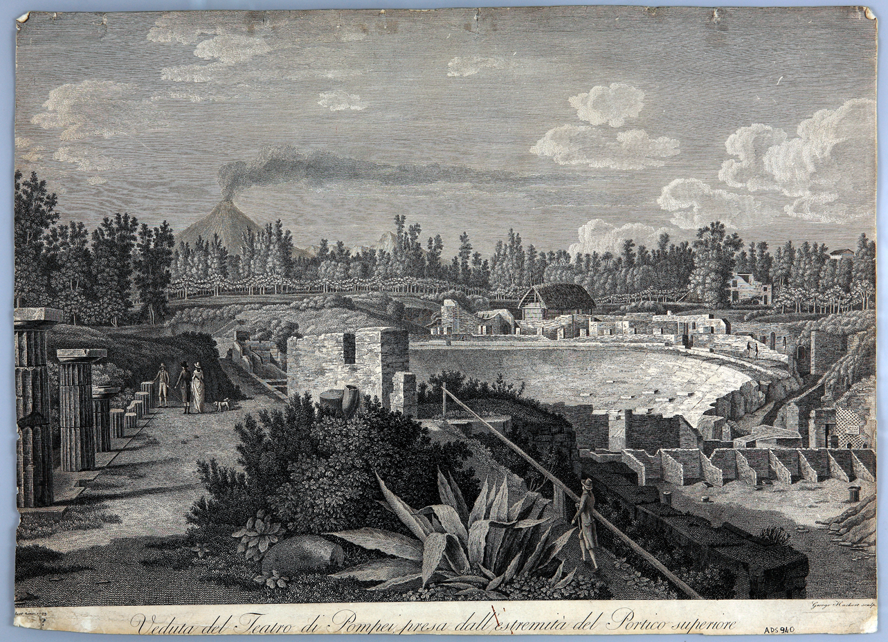 veduta del teatro di Pompei (stampa) di Hackert Georg (ultimo quarto sec. XVIII)