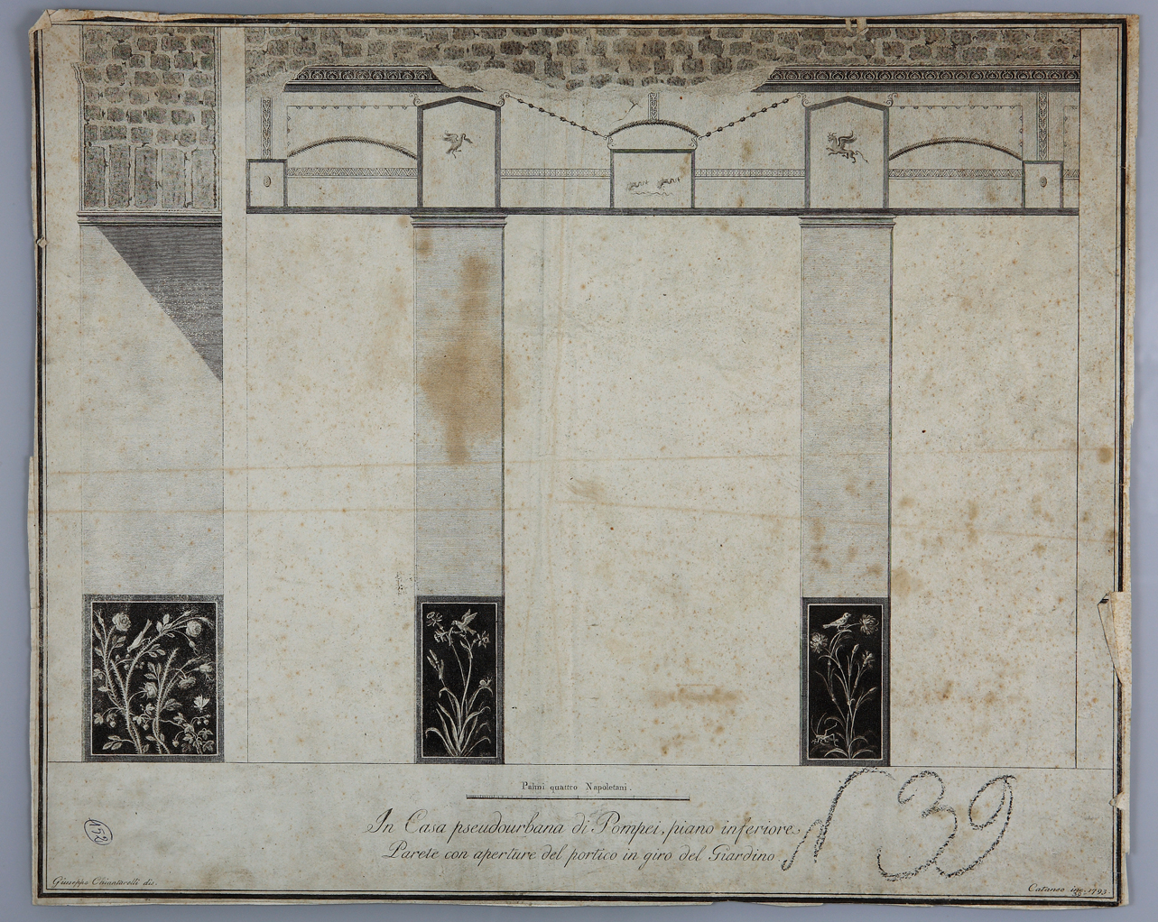 pittura di portico in IV stile (incisione) di Chiantarelli Giuseppe, Cataneo Aniello (ultimo quarto sec. XVIII)