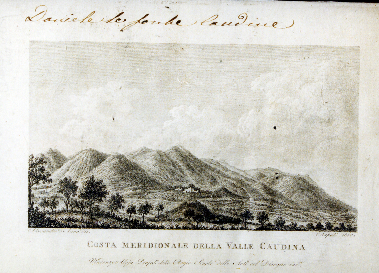 costa meridionale della valle Caudina (stampa controfondata) di D'Anna Alessandro, Aloja Vincenzo (sec. XIX)