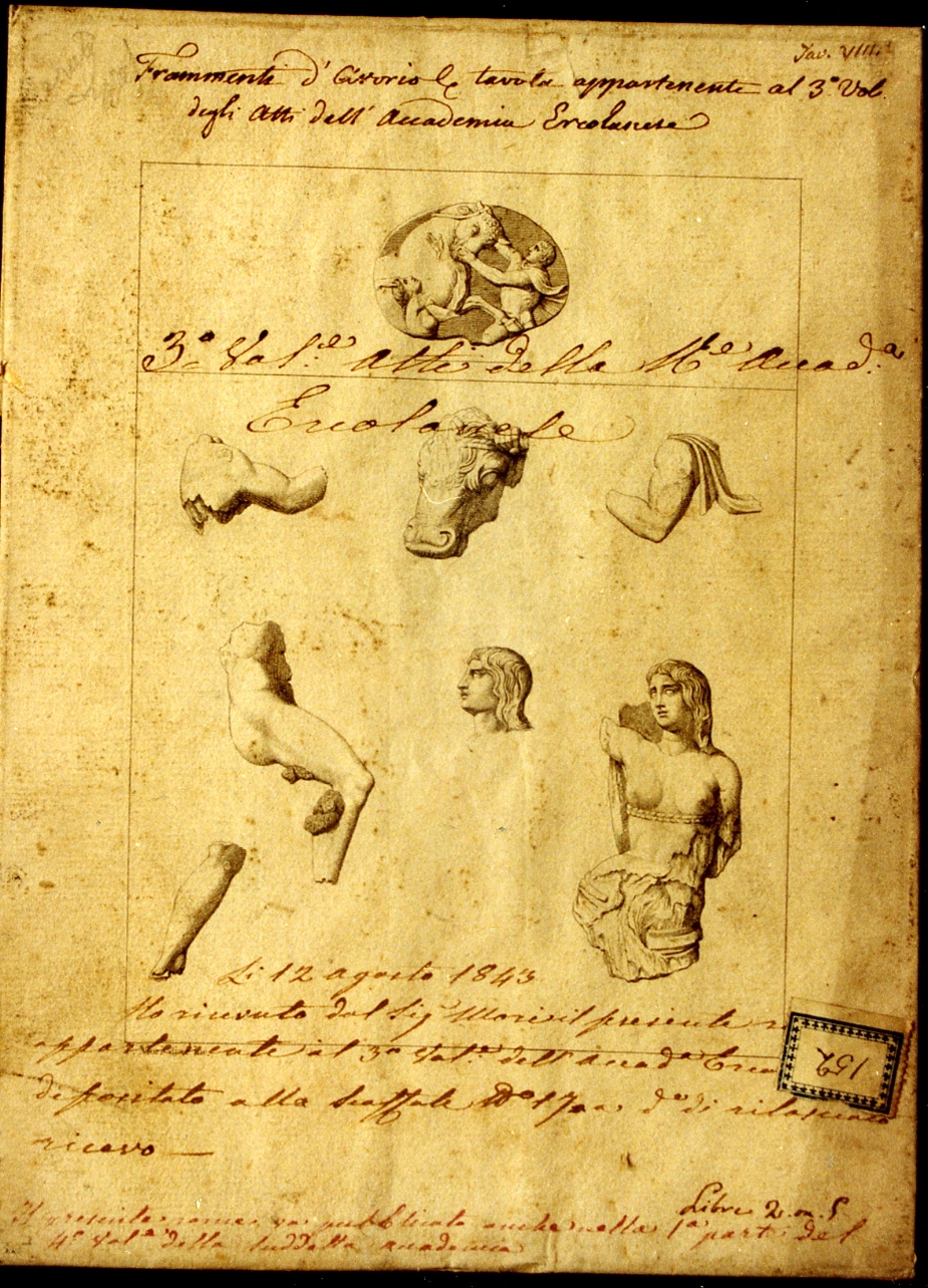 frammenti di figure di avorio (stampa controfondata smarginata) di Mori Ferdinando, La Volpe Nicola (sec. XIX)