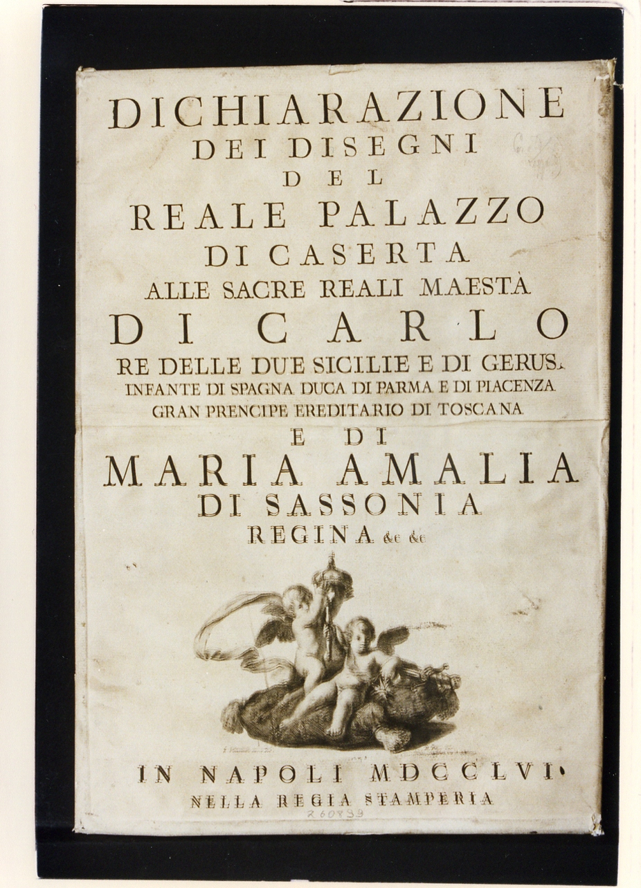 frontespizio con amorini (stampa) di Vanvitelli Luigi, Pozzi Rocco (sec. XVIII)