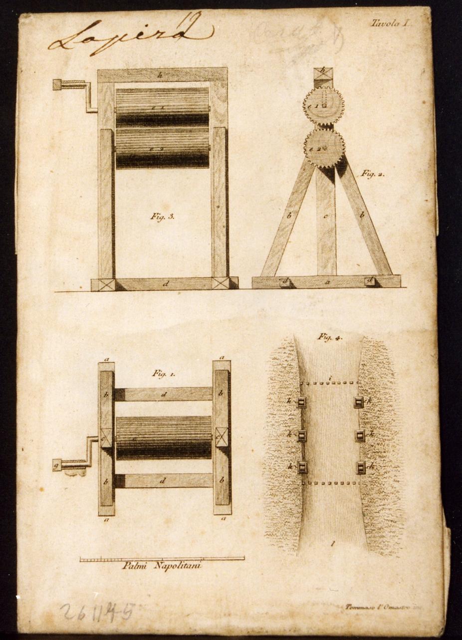 parti meccaniche: porbabilmente dei rulli (stampa controfondata) di Lomasto Tommaso (sec. XIX)