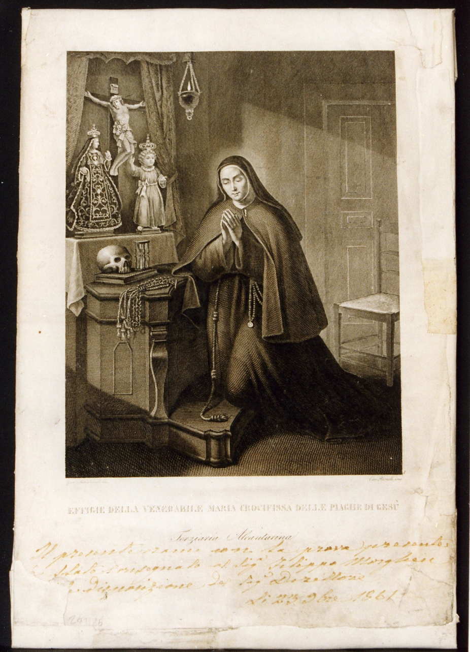 scena religiosa (stampa controfondata smarginata) di Biondi Carlo, Maldarelli Gennaro (sec. XIX)