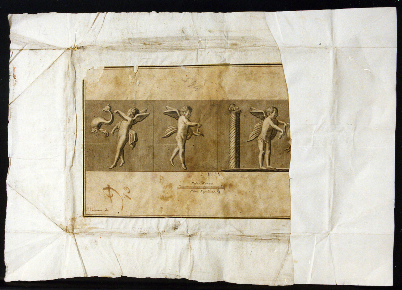 bassorilievo con amorini (stampa controfondata smarginata) di Campana Vincenzo (seconda metà sec. XVIII)