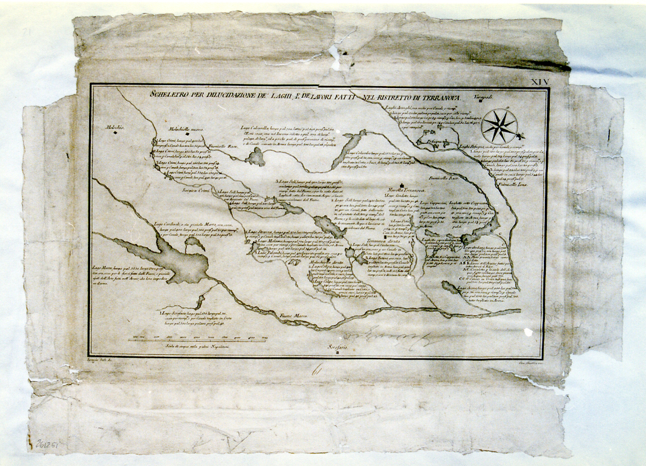 rilievo idrografico nel ristretto di Terranova (stampa controfondata) di Stile Ignazio, Guerra Giuseppe (sec. XVIII)