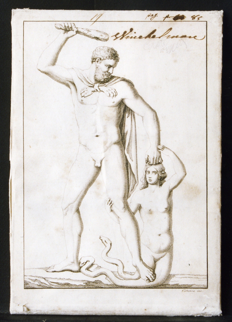 Ercole e il mostro di Lernia. (stampa controfondata) di Cataneo Carlo (sec. XIX)