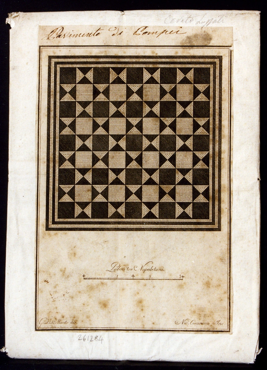 mosaico geometrico a tappeto (stampa controfondata smarginata) di Cesarano Niccolò, Lomanto Giuseppe (secc. XVIII/ XIX)