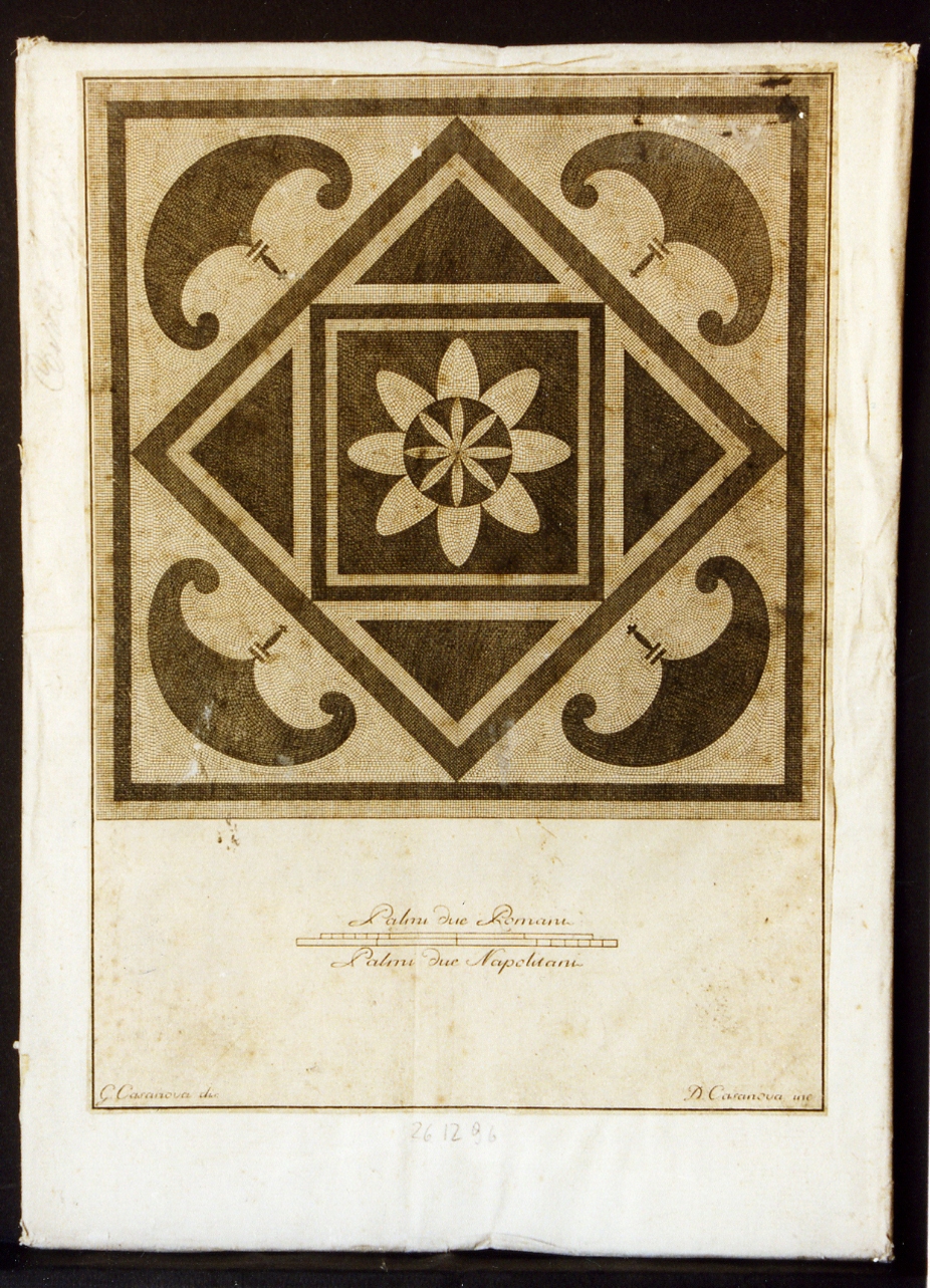 mosaico geometrico (stampa controfondata smarginata) di Casanova Giovanni Battista, Casanova Domenico (sec. XVIII)