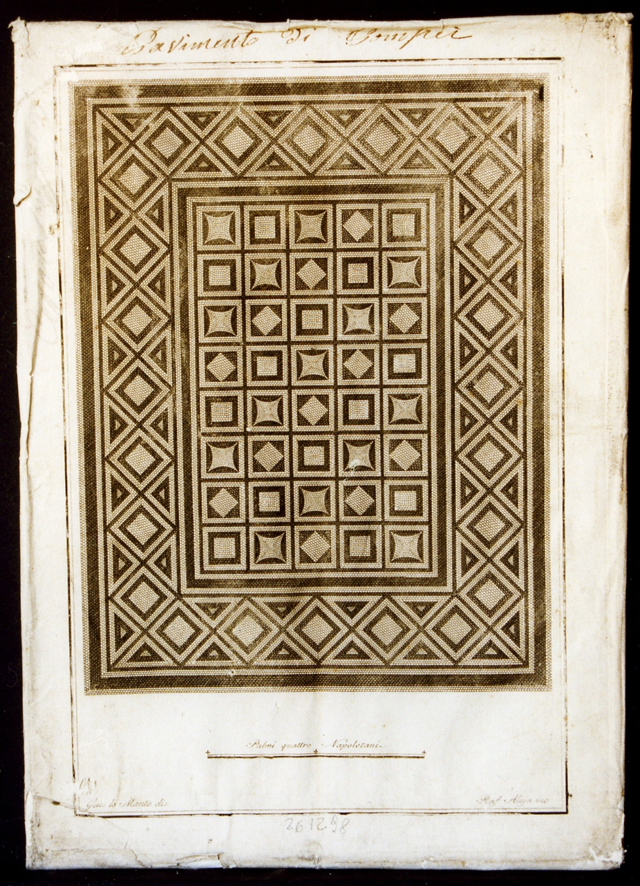 mosaico geometrico a tappeto (stampa) di Aloja Raffaele, Lomanto Giuseppe (sec. XIX)
