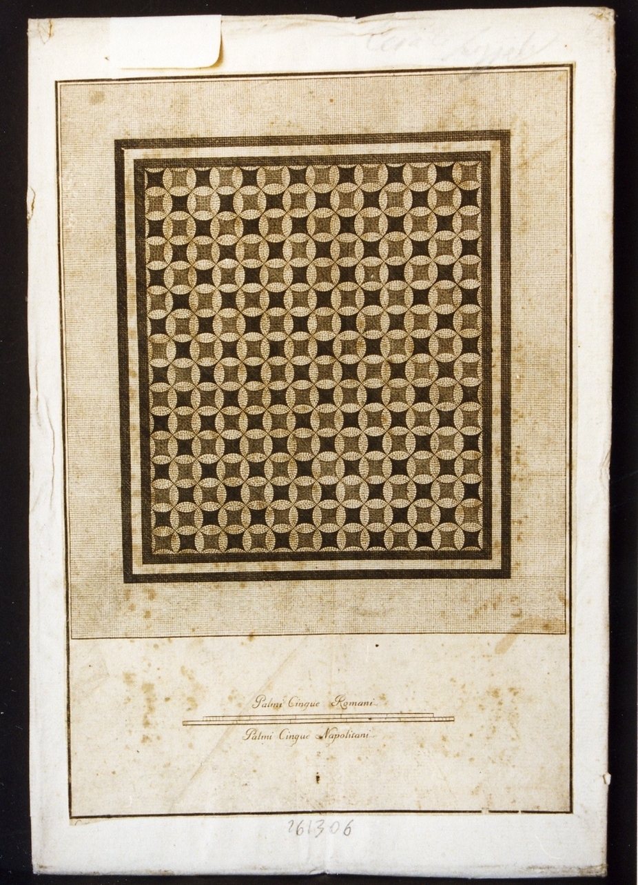 mosaico geometrico a tappeto (stampa controfondata smarginata) di Casanova Giovanni Battista, Cesarano Niccolò (secc. XVIII/ XIX)