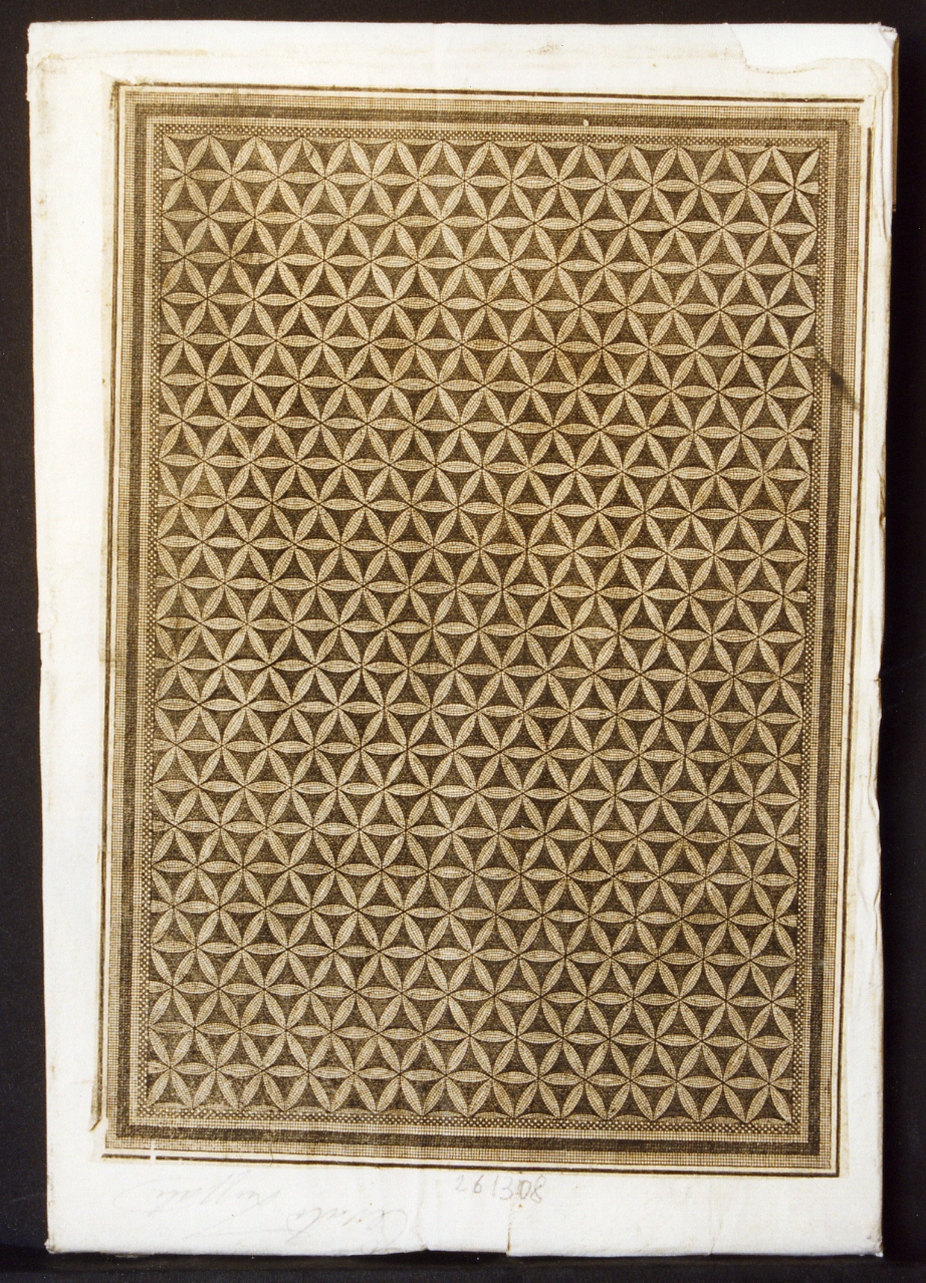 mosaico geometrico a tappeto (stampa controfondata smarginata) di Geri Carlo, Casanova Giovanni Battista (sec. XVIII)