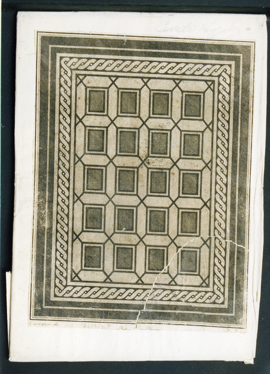 mosaico geometrico a tappeto (stampa controfondata smarginata) di Casanova Giovanni Battista (secc. XVIII/ XIX)