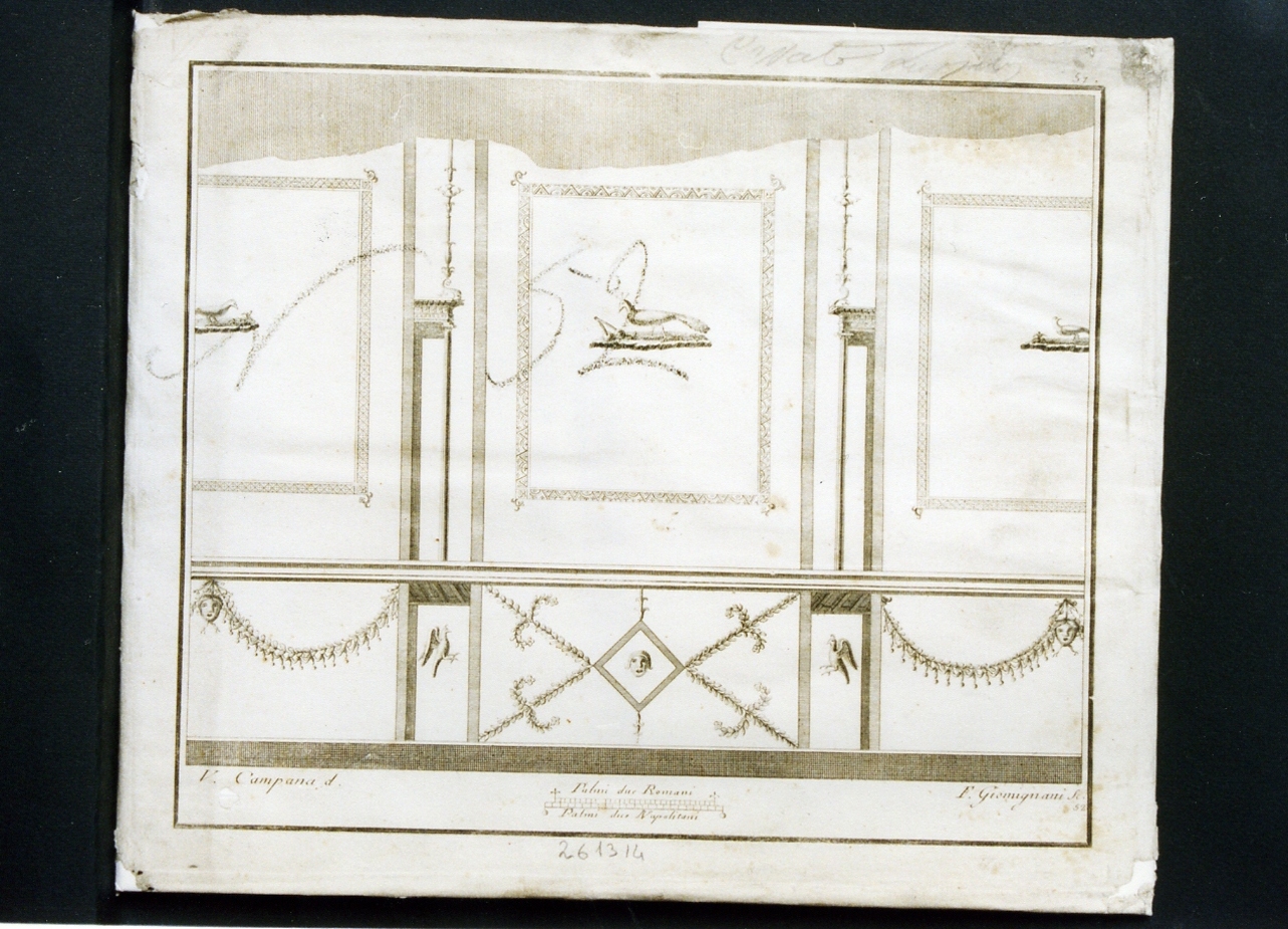 parete affrescata (stampa controfondata) di Giomignani Francesco, Campana Vincenzo (sec. XVIII)