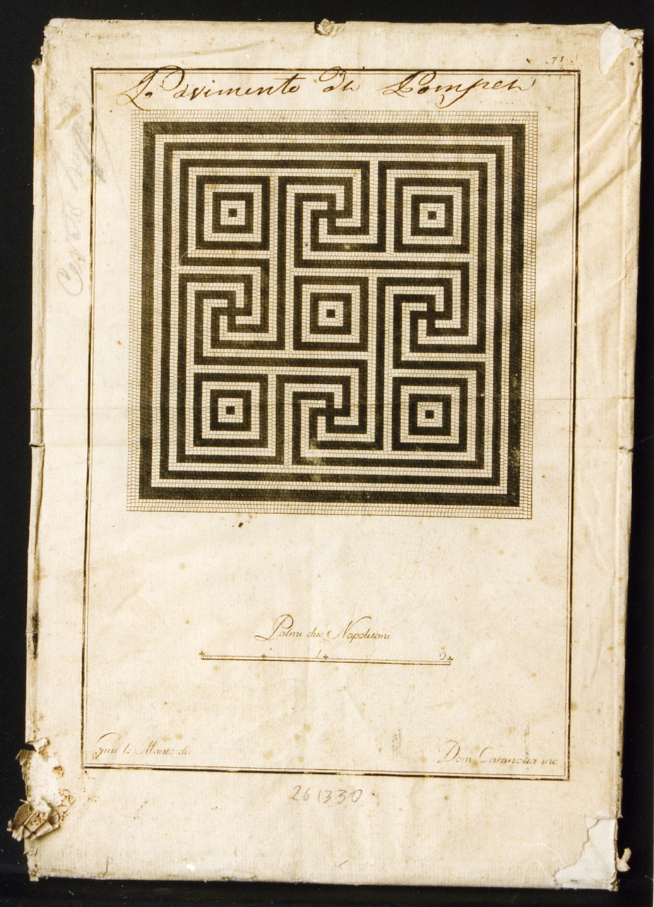 mosaico geometrico a labirinto (stampa) di Lomanto Giuseppe, Casanova Domenico (secc. XVIII/ XIX)