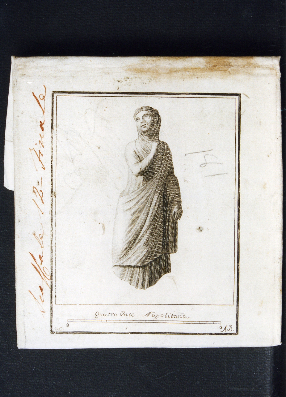 statuetta femminile fittile (stampa controfondata) di Campana Vincenzo (seconda metà sec. XVIII)