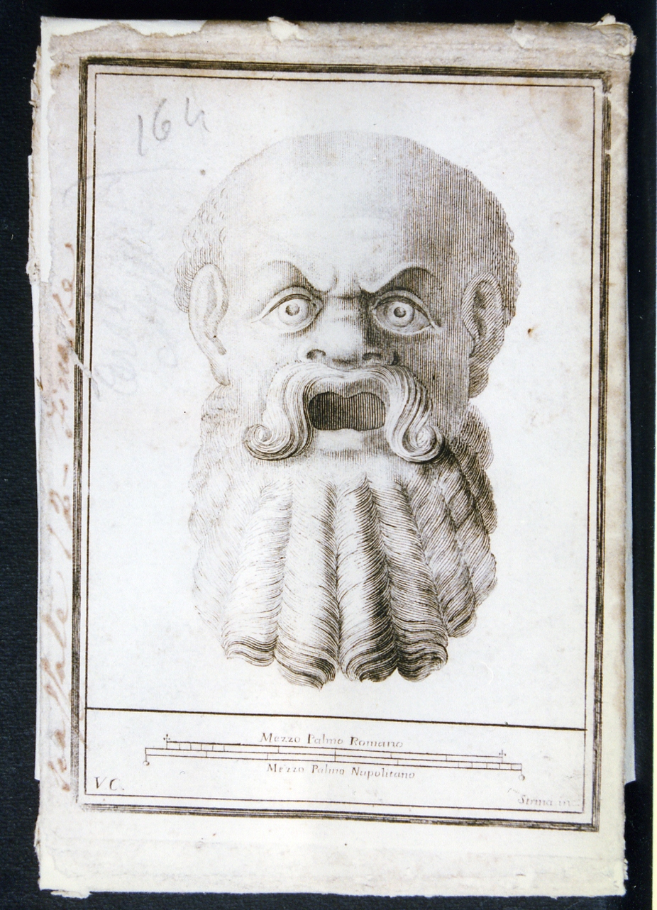 maschera tragica maschile (stampa) di Strina Ferdinando, Campana Vincenzo (sec. XVIII)