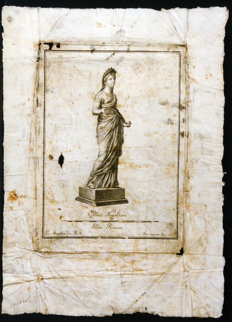 statua di divinità femminile (stampa) di Morghen Giovanni Elia, Cepparoli Francesco (sec. XVIII)