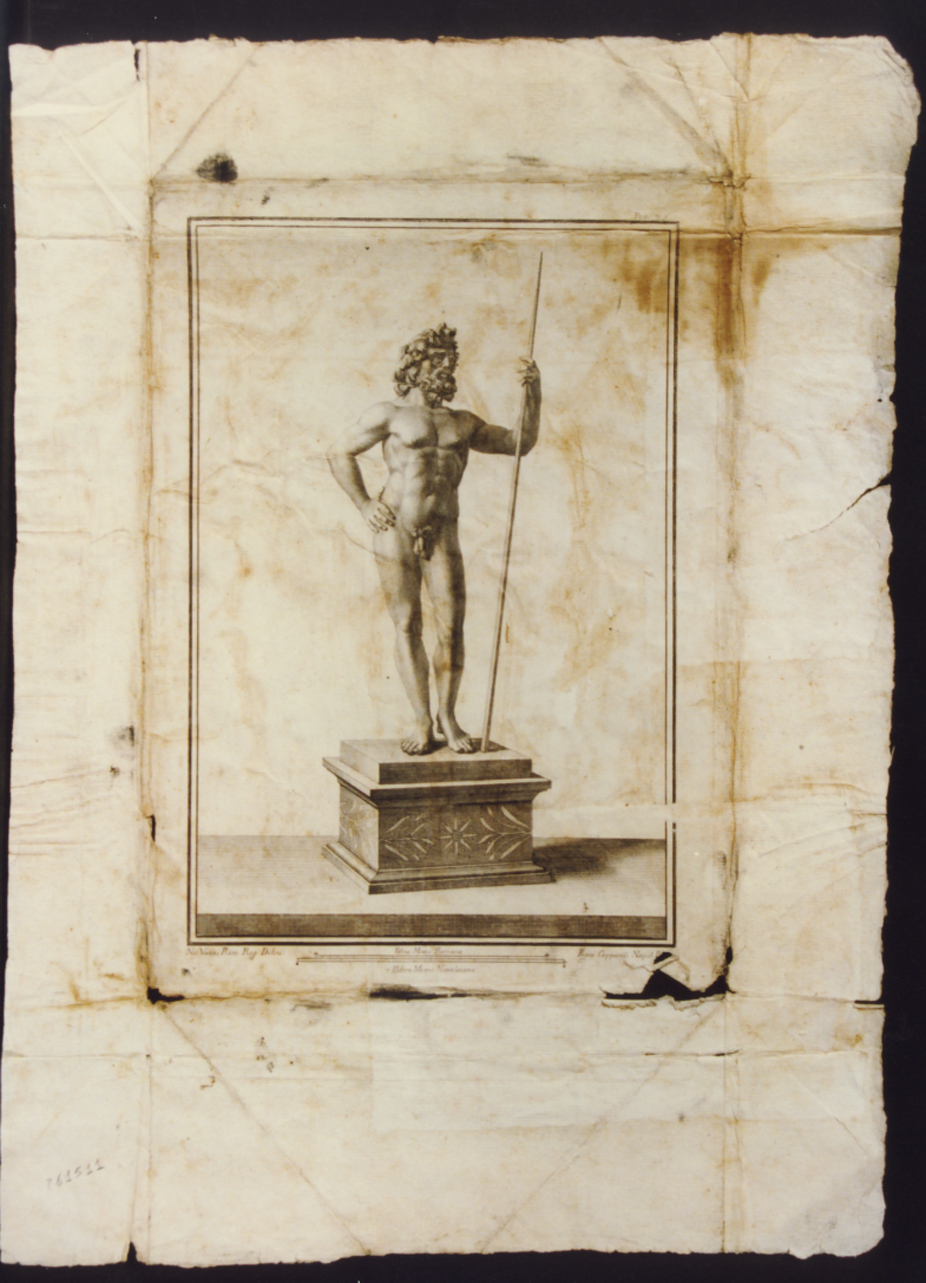 statua di Nettuno (stampa) di Vanni Nicola, Cepparoli Francesco (sec. XVIII)