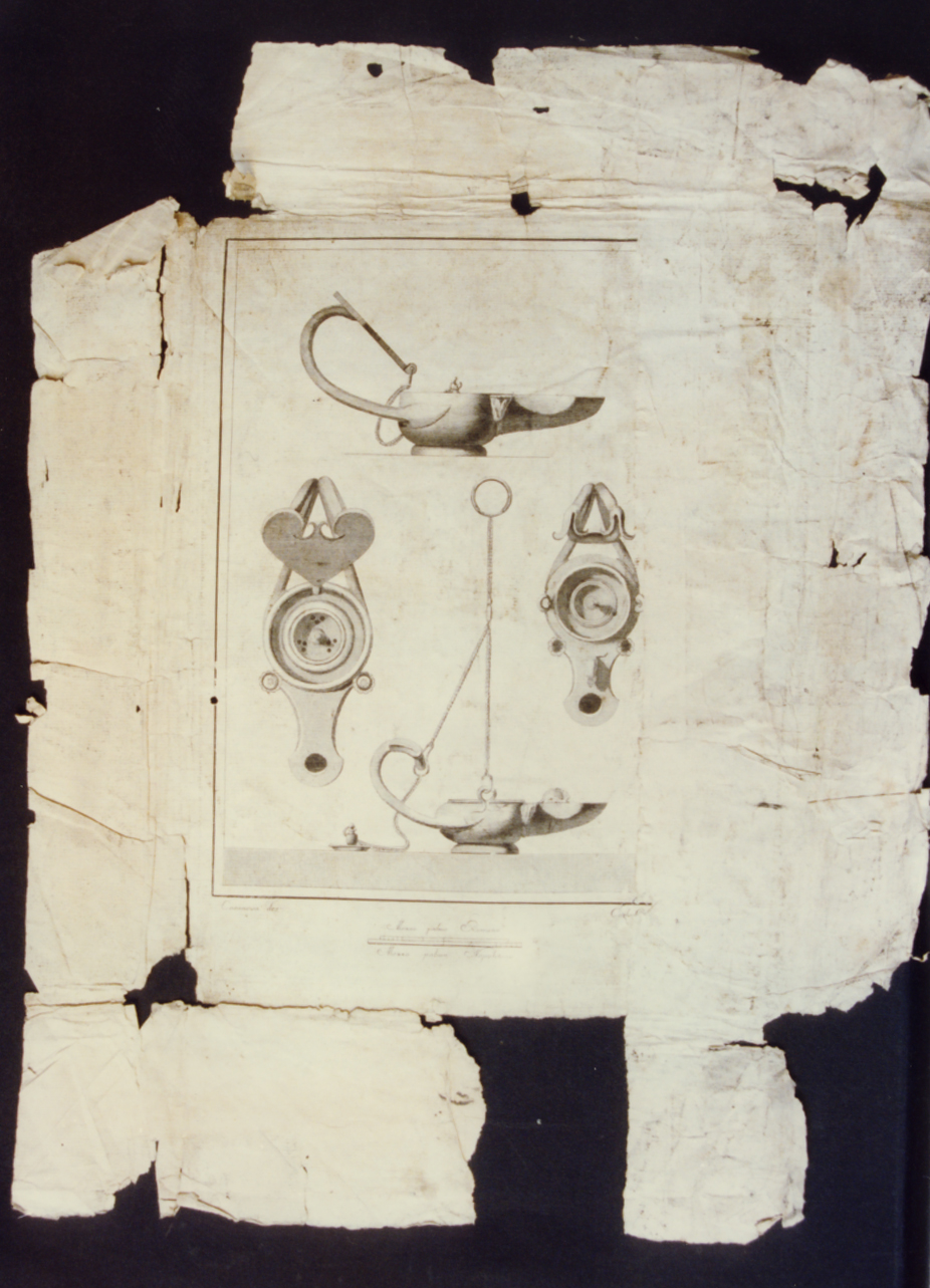 lucerna (stampa controfondata smarginata) di Morghen Filippo, Campana Vincenzo (sec. XVIII)