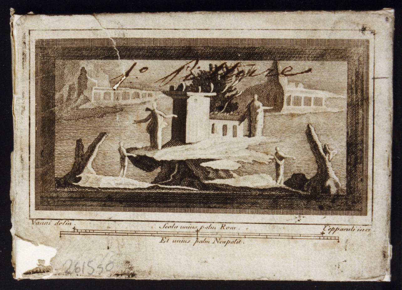 paesaggio marino con figure (stampa controfondata) di Vanni Nicola, Cepparoli Francesco (sec. XVIII)