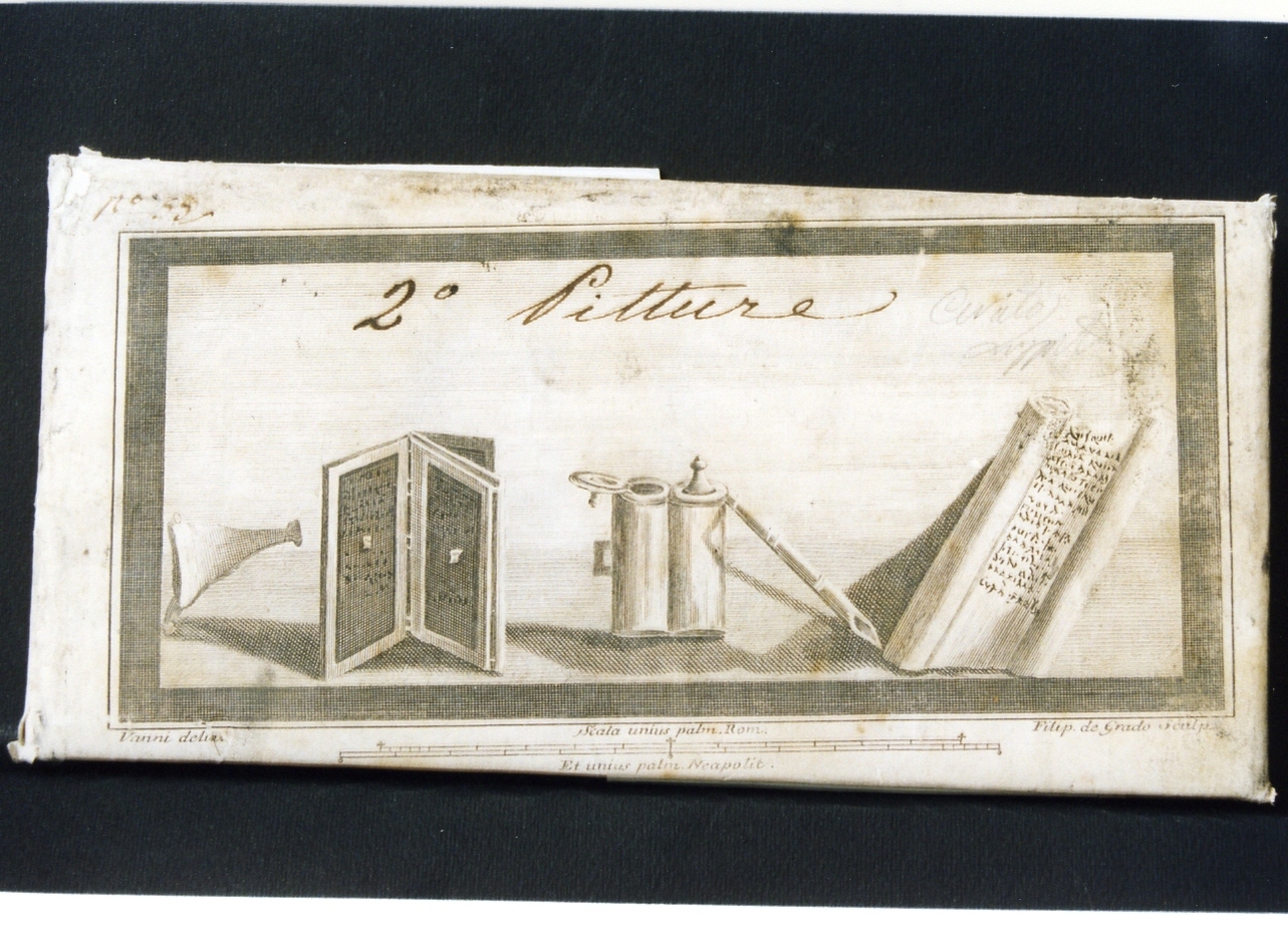 instrumenta scriptoria (stampa controfondata) di De Grado Filippo, Vanni Nicola (sec. XVIII)