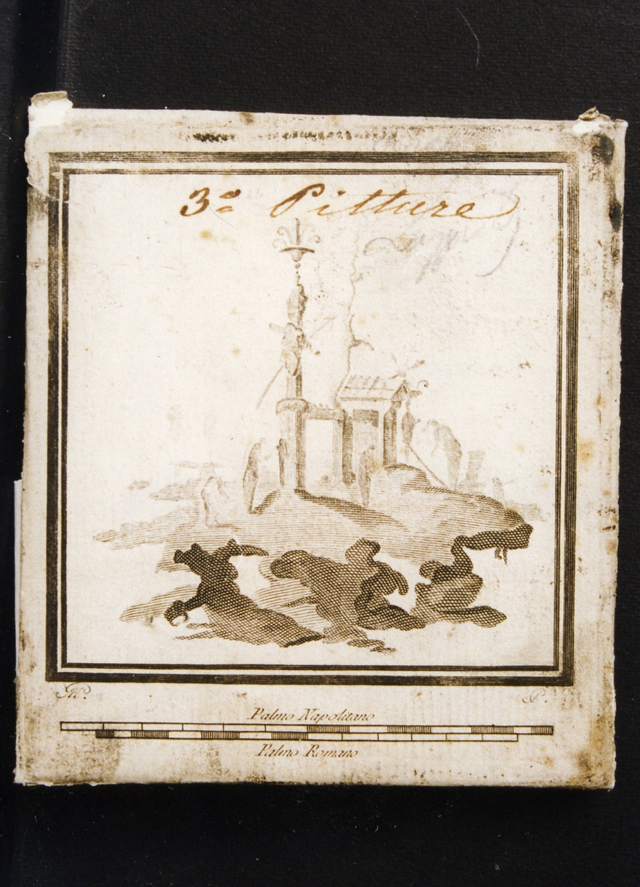 paesaggio campestre con sacello (stampa controfondata) di Morghen Giovanni Elia (sec. XVIII)