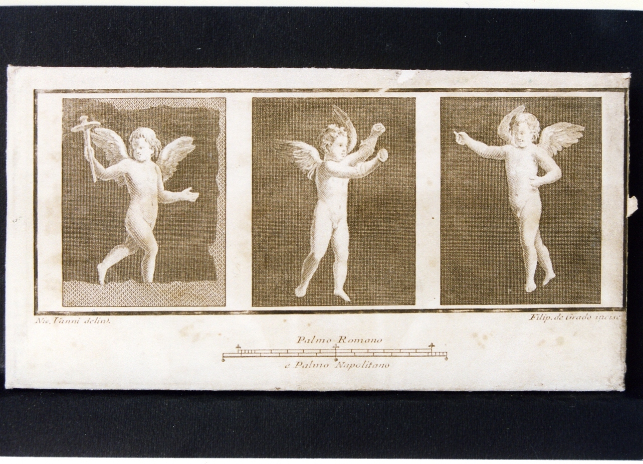 tre pannelli con amorini (stampa) di De Grado Filippo, Vanni Nicola (sec. XVIII)
