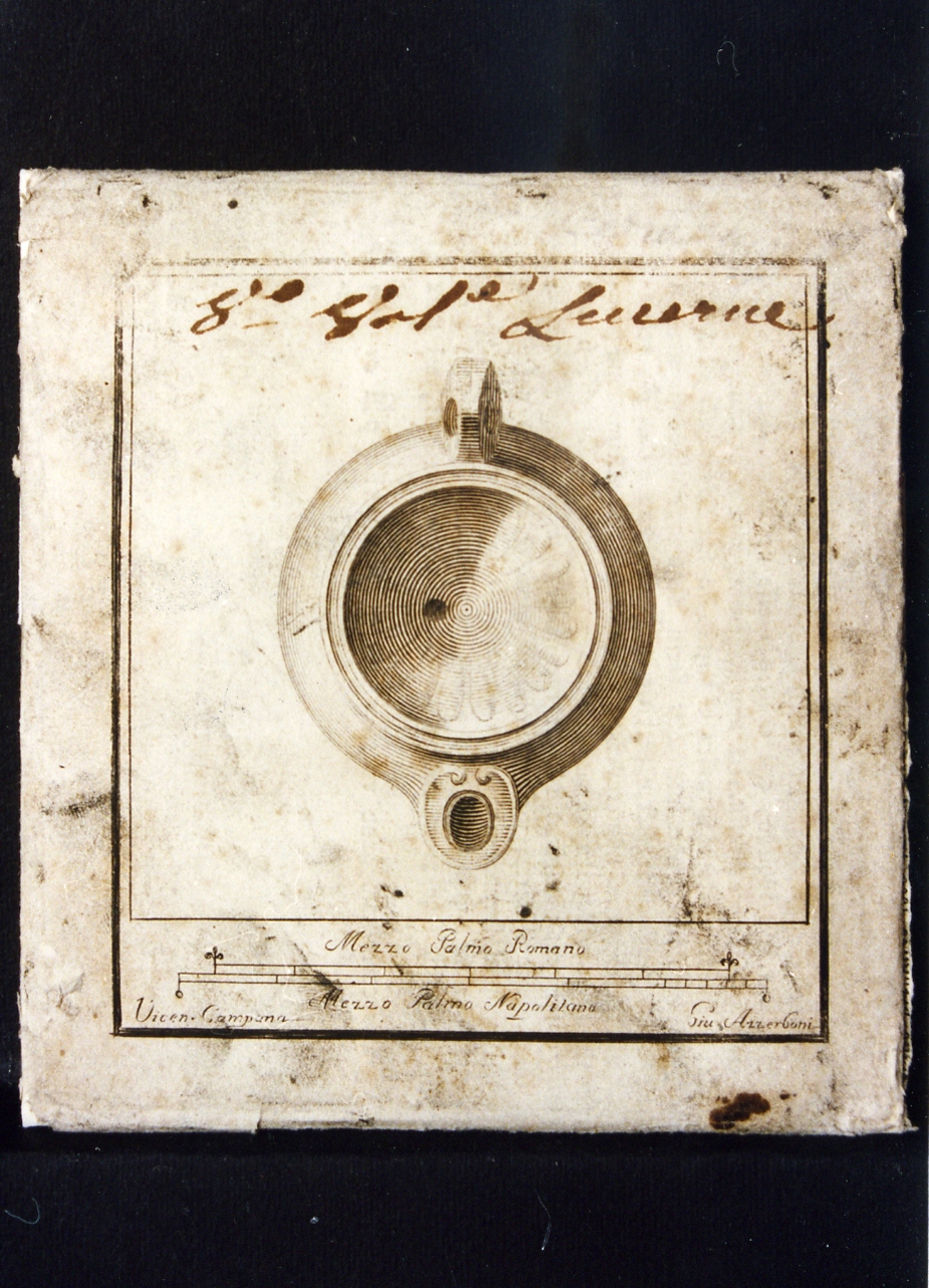 lucerna monolicne (stampa controfondata) di Campana Vincenzo, Azzerboni Giuseppe (sec. XVIII)