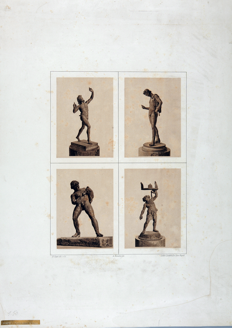 statuette di satiri (stampa) di Capri D, Niccolini Antonio, Zucchi & De Luca (sec. XIX)