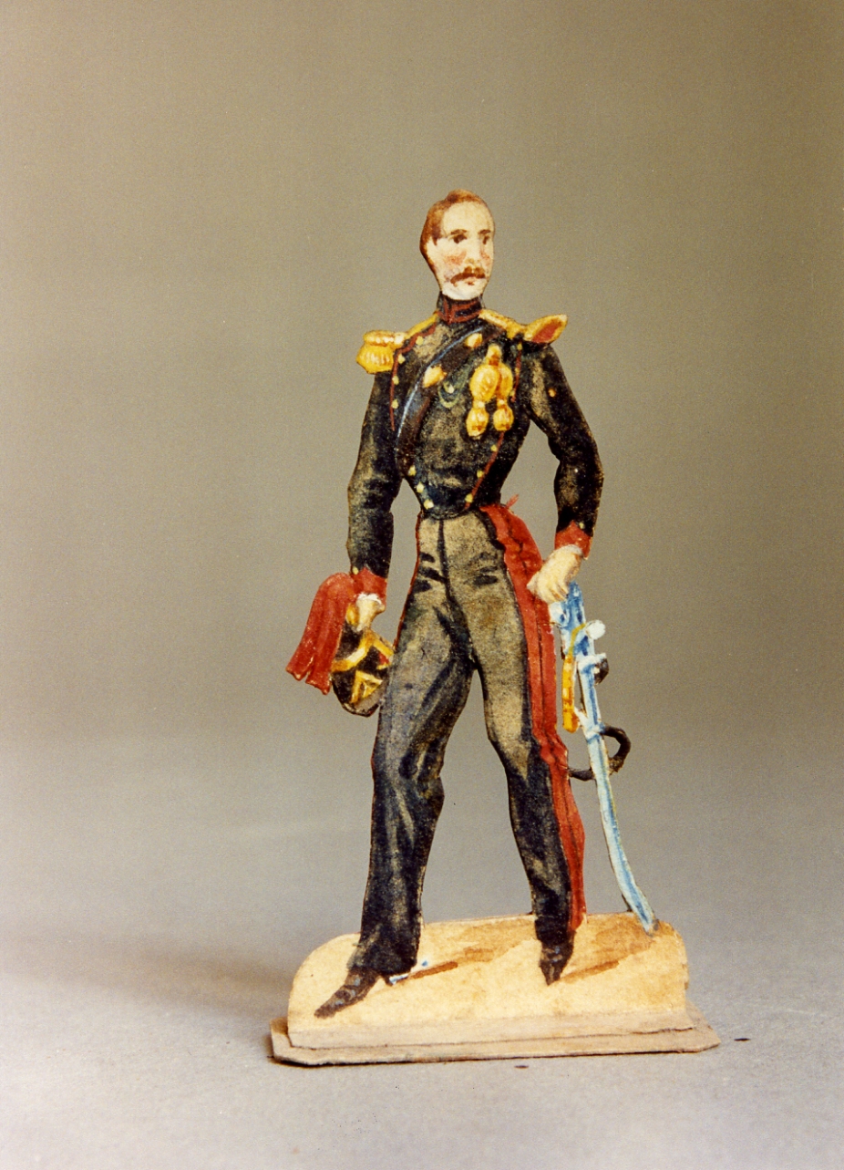 ufficiale borbonico del corteo reale del giovedì santo (disegno, serie) di Gin Emilio (seconda metà sec. XIX)